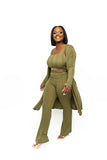 3 Piece Olive Crop Set